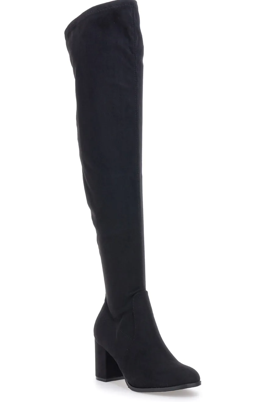 Schwarze kniehohe Stiefel LE HAVRE PARIS 1243