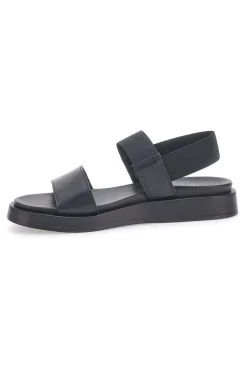 Schwarze Ledersandalen mit gekreuzten Riemen und elastischer Rückseite Pittarello Focus 28067