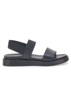 Schwarze Ledersandalen mit gekreuzten Riemen und elastischer Rückseite Pittarello Focus 28067