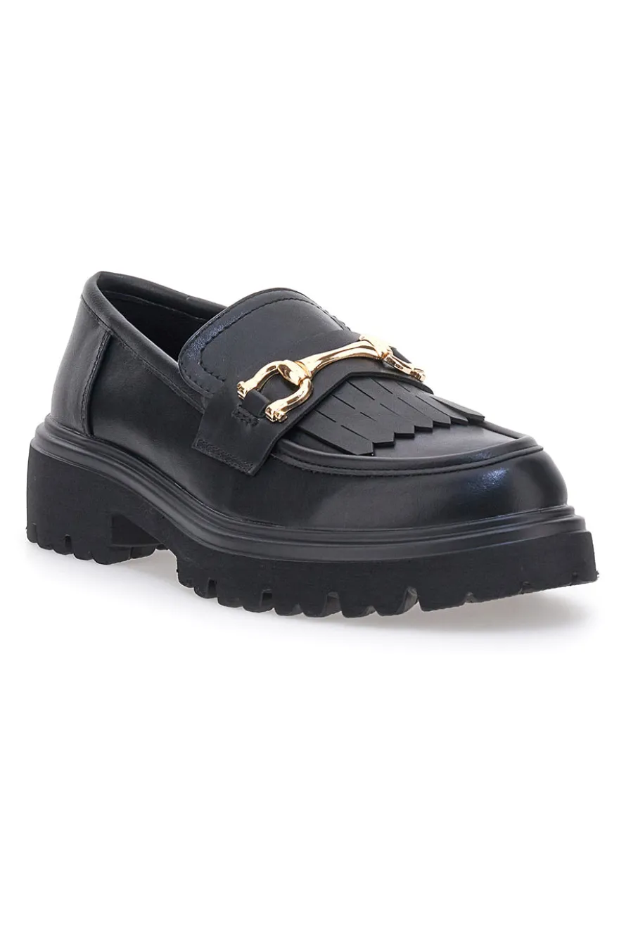 Schwarze Loafers mit Fransen PITTARELLO CAPSULE 24179007