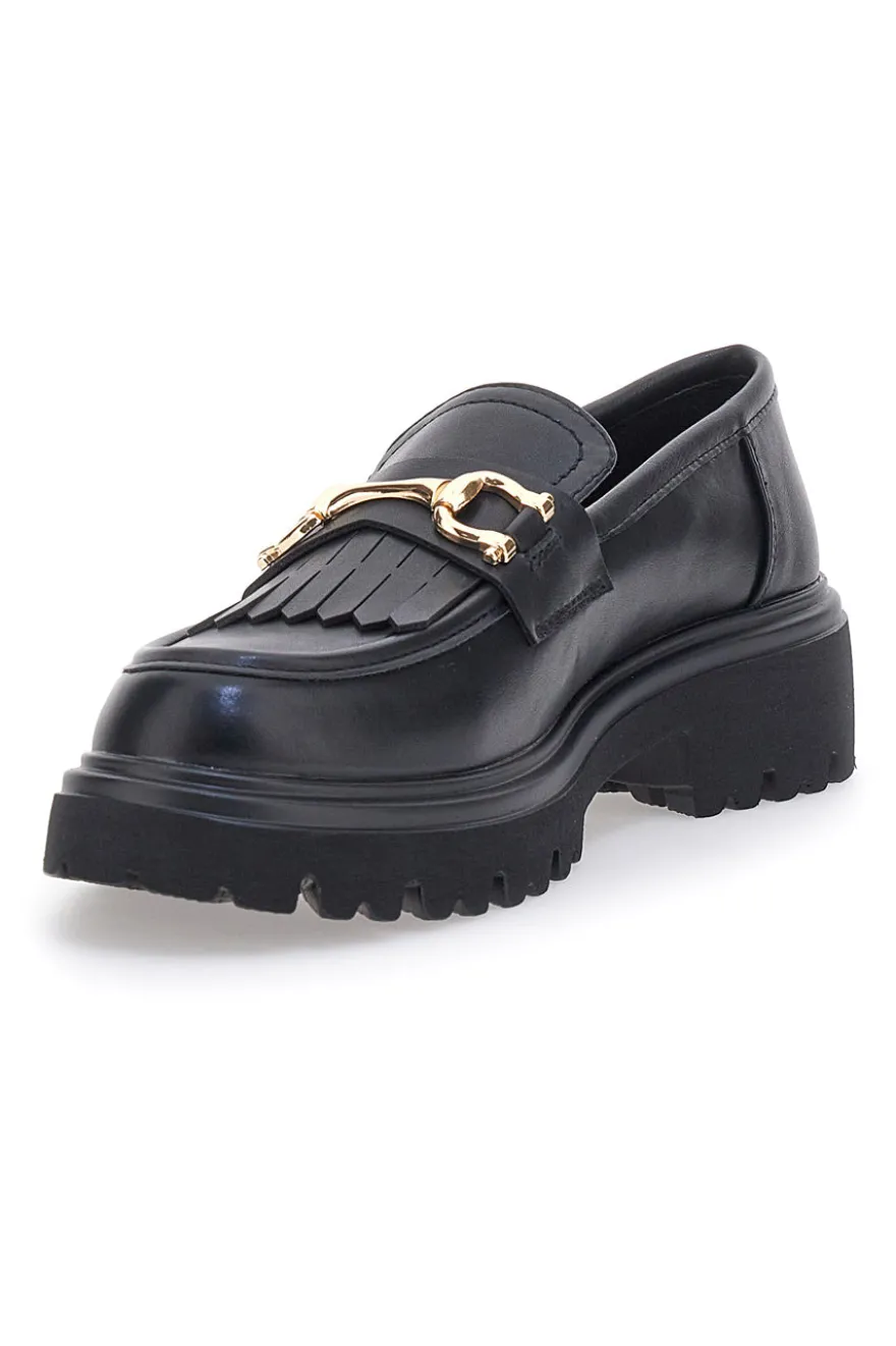 Schwarze Loafers mit Fransen PITTARELLO CAPSULE 24179007