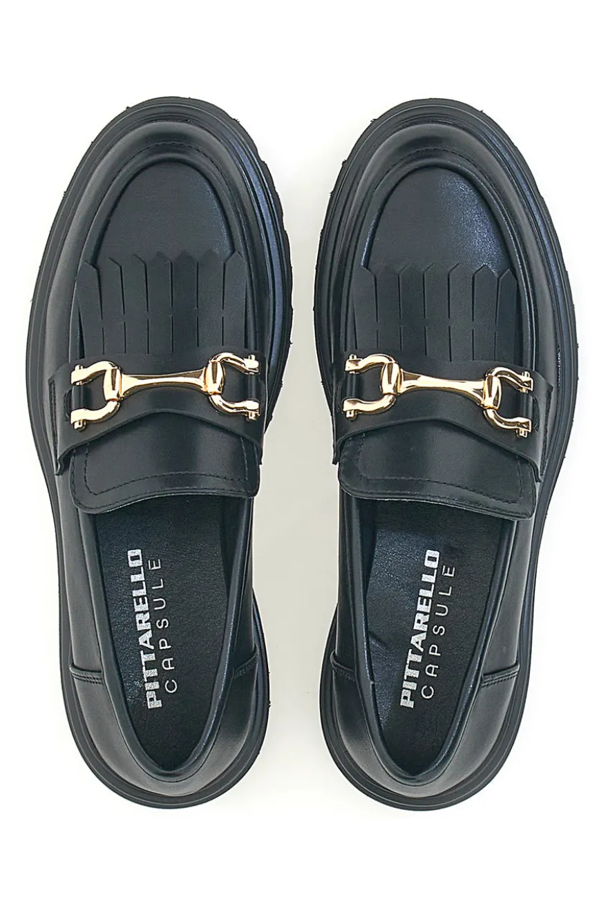 Schwarze Loafers mit Fransen PITTARELLO CAPSULE 24179007