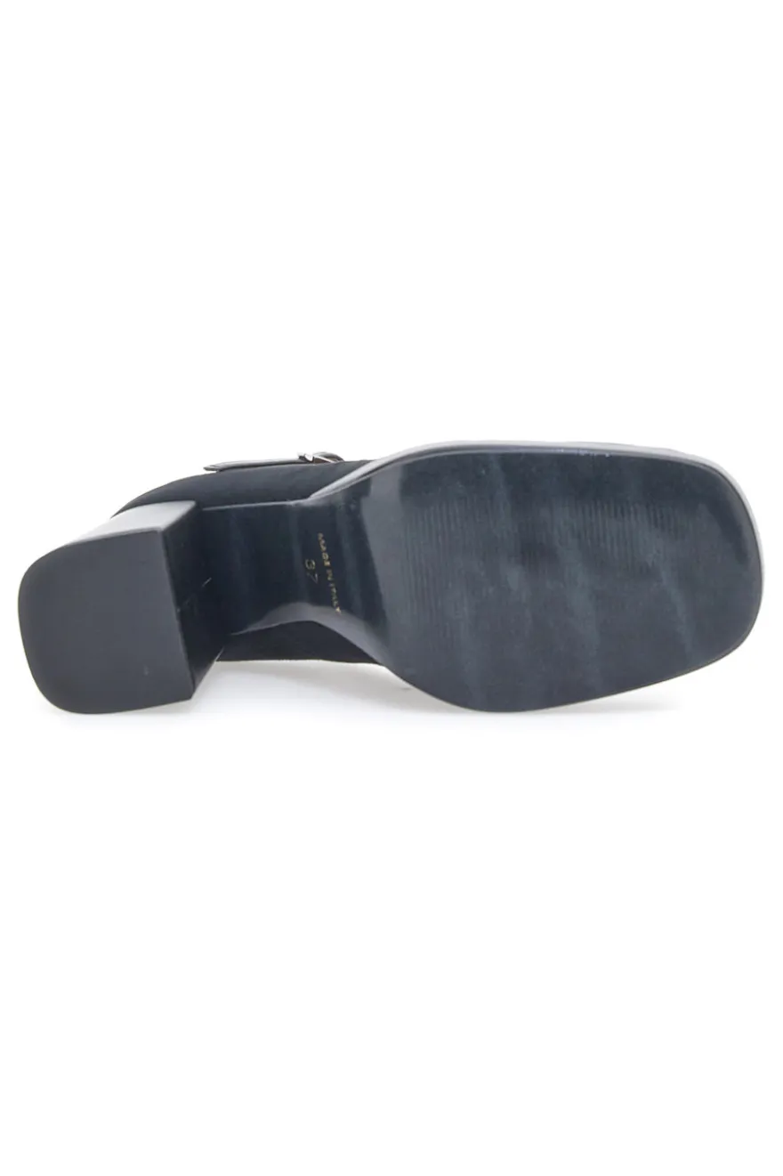 Schwarze Mary Jane-Pumps aus Pittarello Love 3337-Mikrofaser