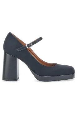 Schwarze Mary Jane-Pumps aus Pittarello Love 3337-Mikrofaser