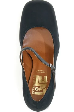 Schwarze Mary Jane-Pumps aus Pittarello Love 3337-Mikrofaser