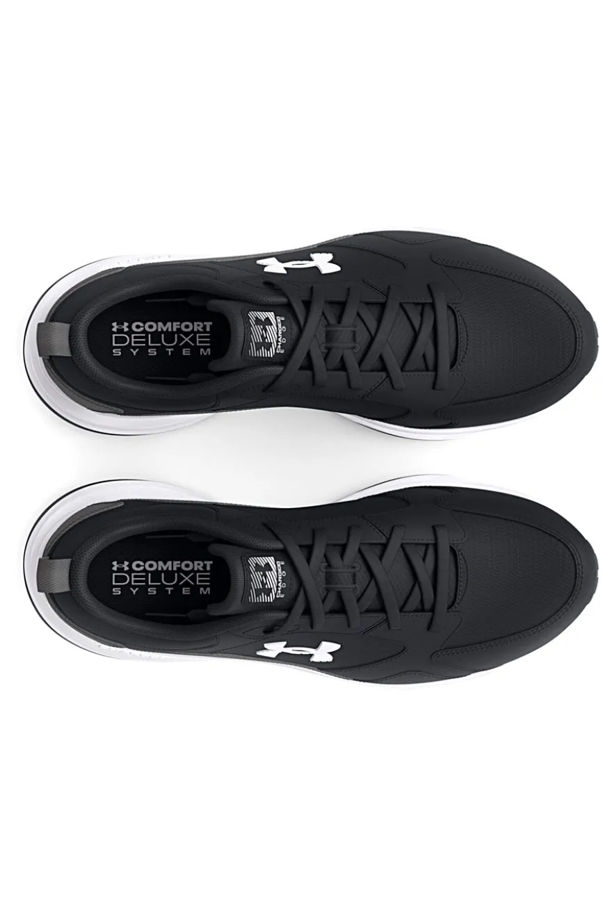 Schwarze Mesh-Sneaker mit Under Armour Charged Edge-Ledereinsätzen