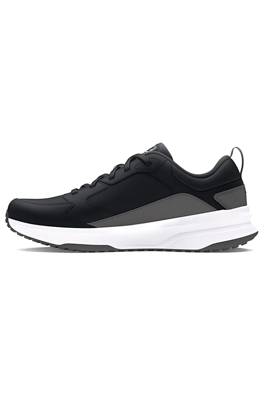 Schwarze Mesh-Sneaker mit Under Armour Charged Edge-Ledereinsätzen