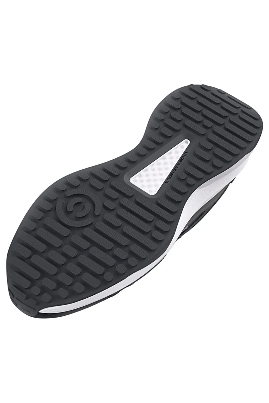 Schwarze Mesh-Sneaker mit Under Armour Charged Edge-Ledereinsätzen