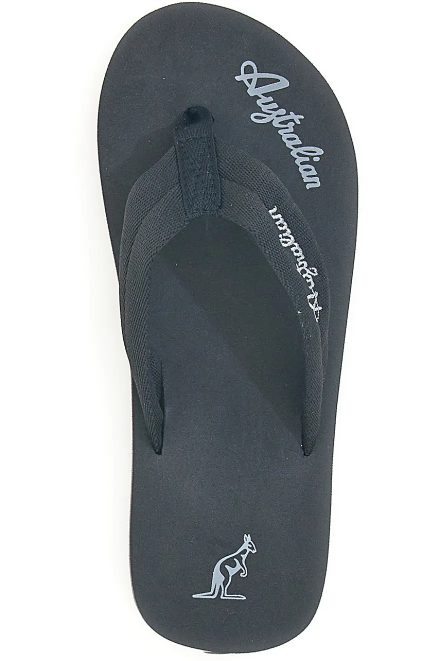 Schwarze Pantoffeln mit Stoffriemen Australian AU24W409