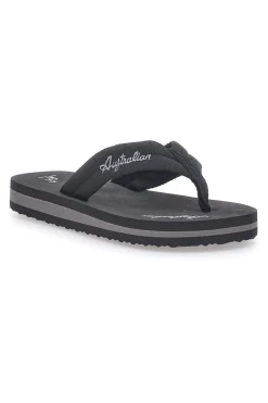 Schwarze Pantoffeln mit Stoffriemen Australian AU24W409