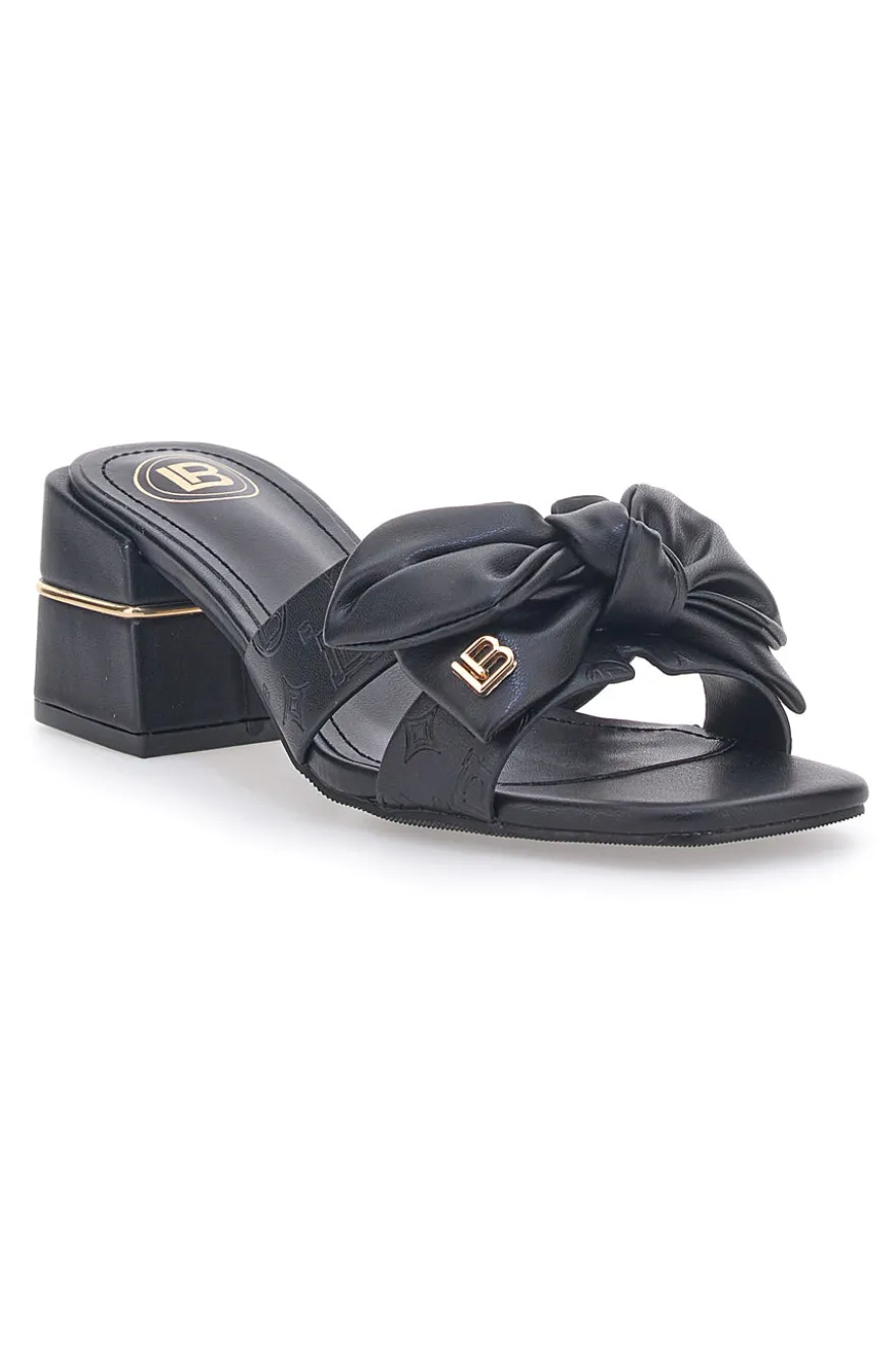 Schwarze Pantoletten mit Absatz Laura Biagiotti 8510