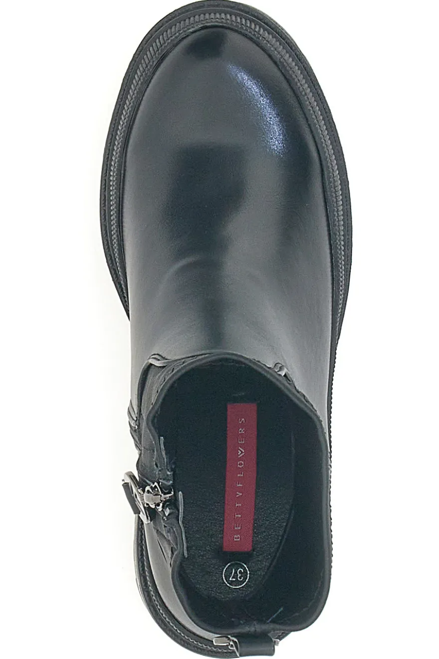 Schwarze Platform-Stiefeletten mit Stoffschaft Bettyflowers 03