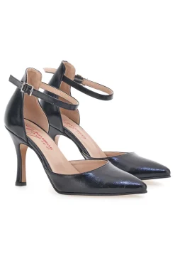Schwarze Pumps mit Knöchelriemen Pittarello Vogue 84