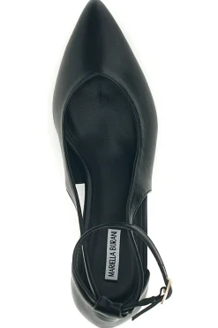 Schwarze Pumps mit Knöchelriemen und geformtem Absatz Burani 51851c1204