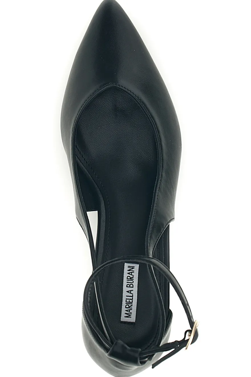 Schwarze Pumps mit Knöchelriemen und geformtem Absatz Burani 51851c1204