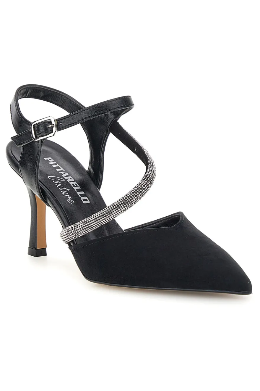 Schwarze Pumps mit Riemchen Pittarello couture 65302