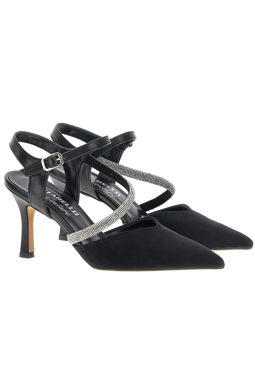 Schwarze Pumps mit Riemchen Pittarello couture 65302