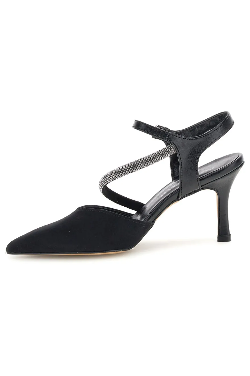 Schwarze Pumps mit Riemchen Pittarello couture 65302