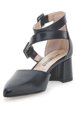 Schwarze Pumps mit Riemchen und Absatz PITTARELLO 8012