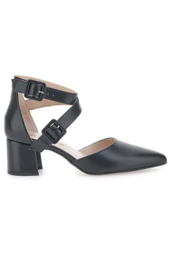 Schwarze Pumps mit Riemchen und Absatz PITTARELLO 8012