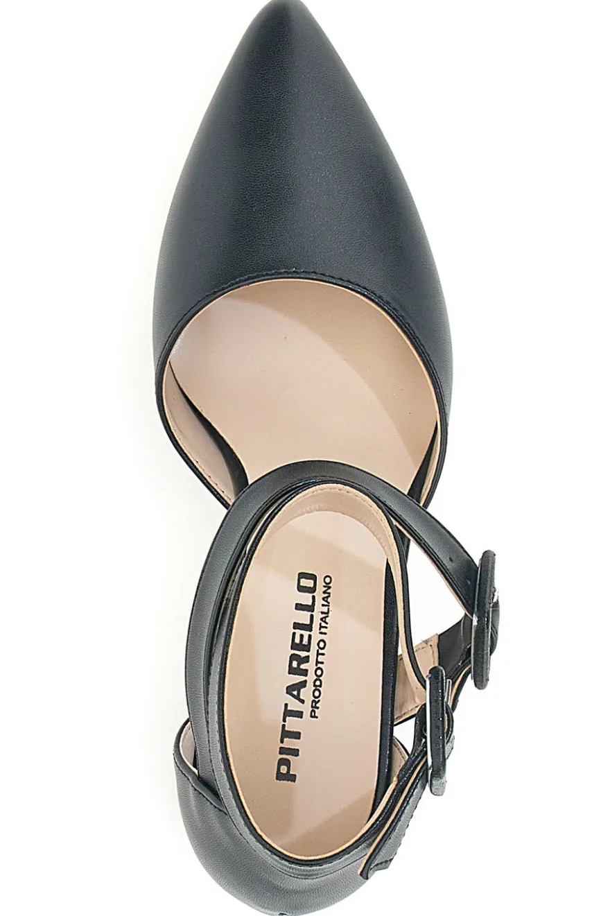 Schwarze Pumps mit Riemchen und Absatz PITTARELLO 8012