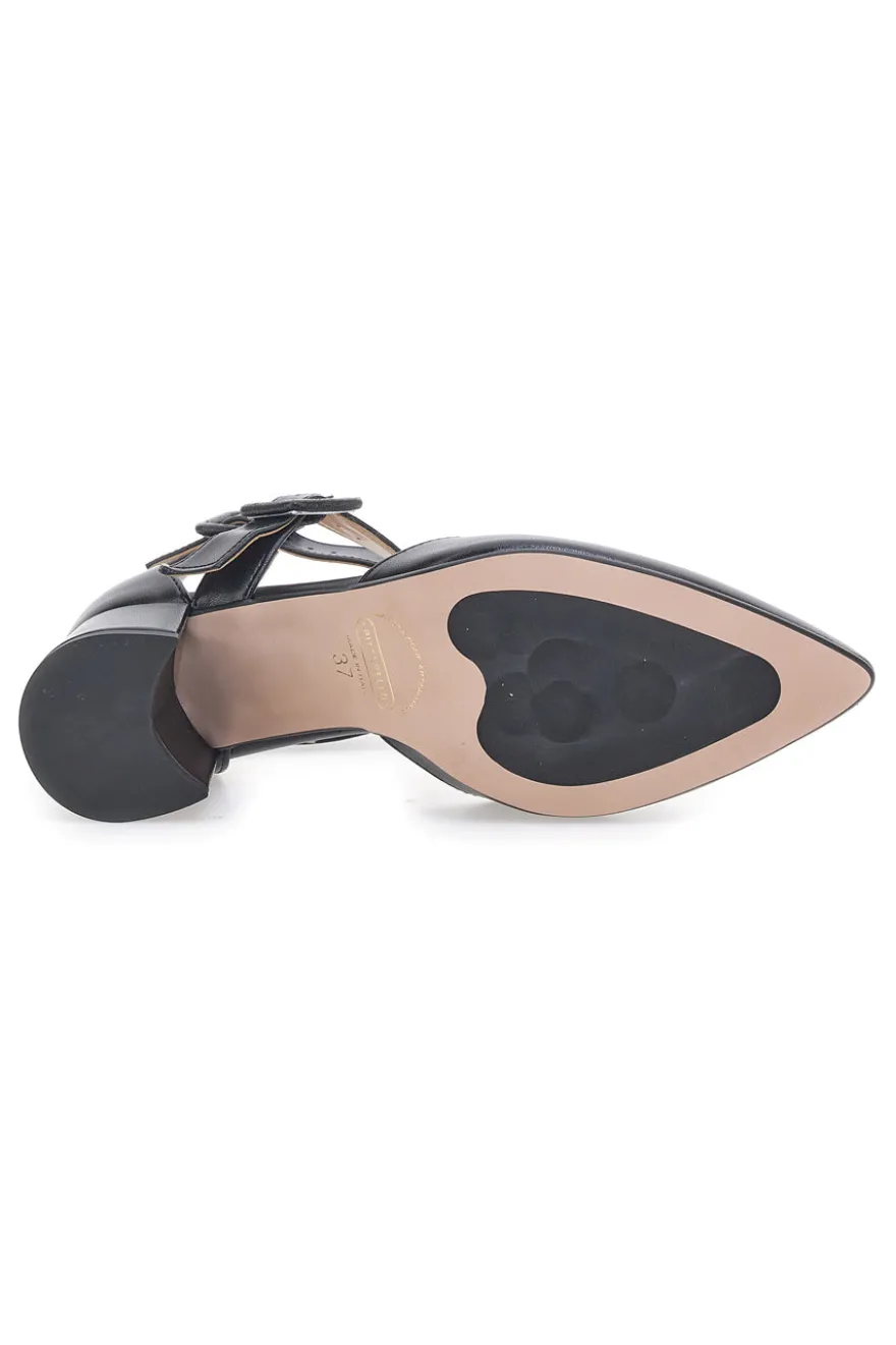 Schwarze Pumps mit Riemchen und Absatz PITTARELLO 8012