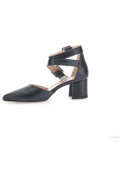 Schwarze Pumps mit Riemchen und Absatz PITTARELLO 8012
