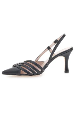 Schwarze Pumps mit Riemchen und Absatz PITTARELLO GLAM 3824 made in Italy