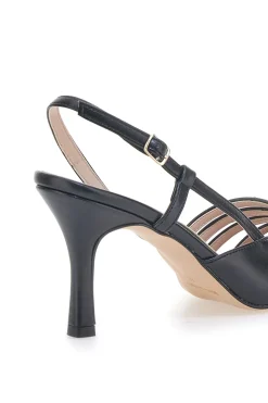Schwarze Pumps mit Riemchen und Absatz PITTARELLO GLAM 3824 made in Italy