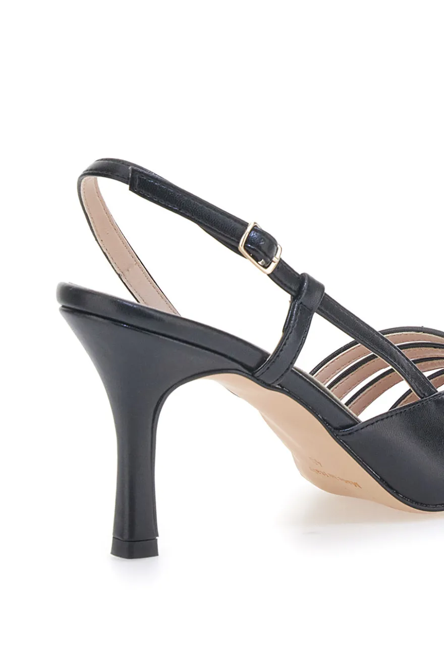 Schwarze Pumps mit Riemchen und Absatz PITTARELLO GLAM 3824 made in Italy