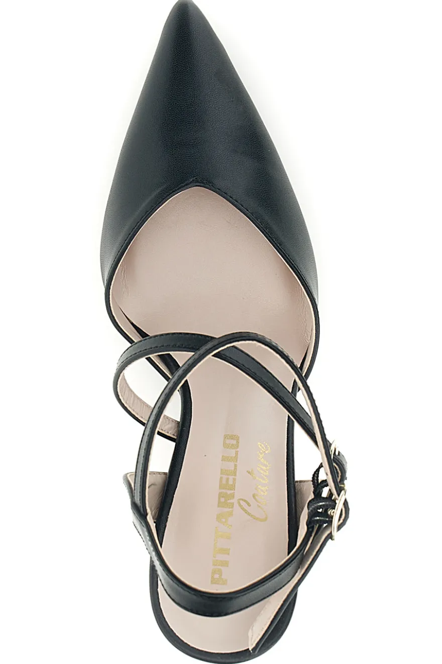 Schwarze Pumps mit Riemen Pittarello couture 3811S