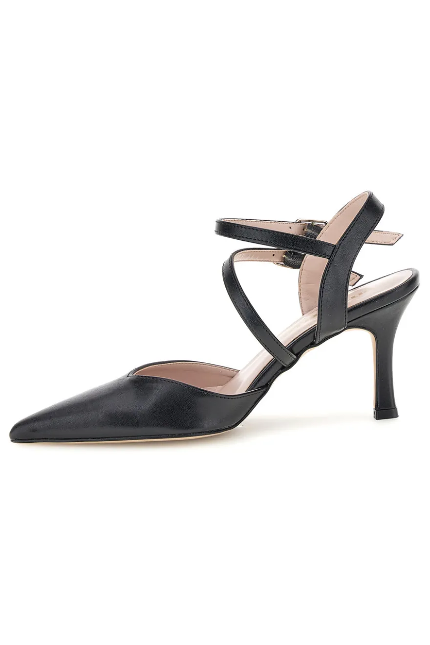 Schwarze Pumps mit Riemen Pittarello couture 3811S