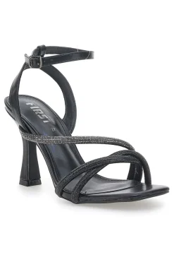 Schwarze Sandale mit Spulenabsatz The First 625