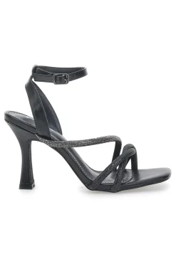 Schwarze Sandale mit Spulenabsatz The First 625