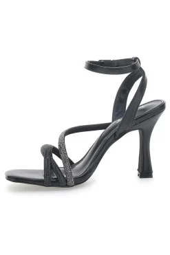Schwarze Sandale mit Spulenabsatz The First 625