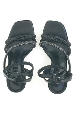 Schwarze Sandale mit Spulenabsatz The First 625