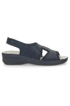 Schwarze Sandalen, hergestellt in Italien, mit Bio Up 1321-Lederfußbett