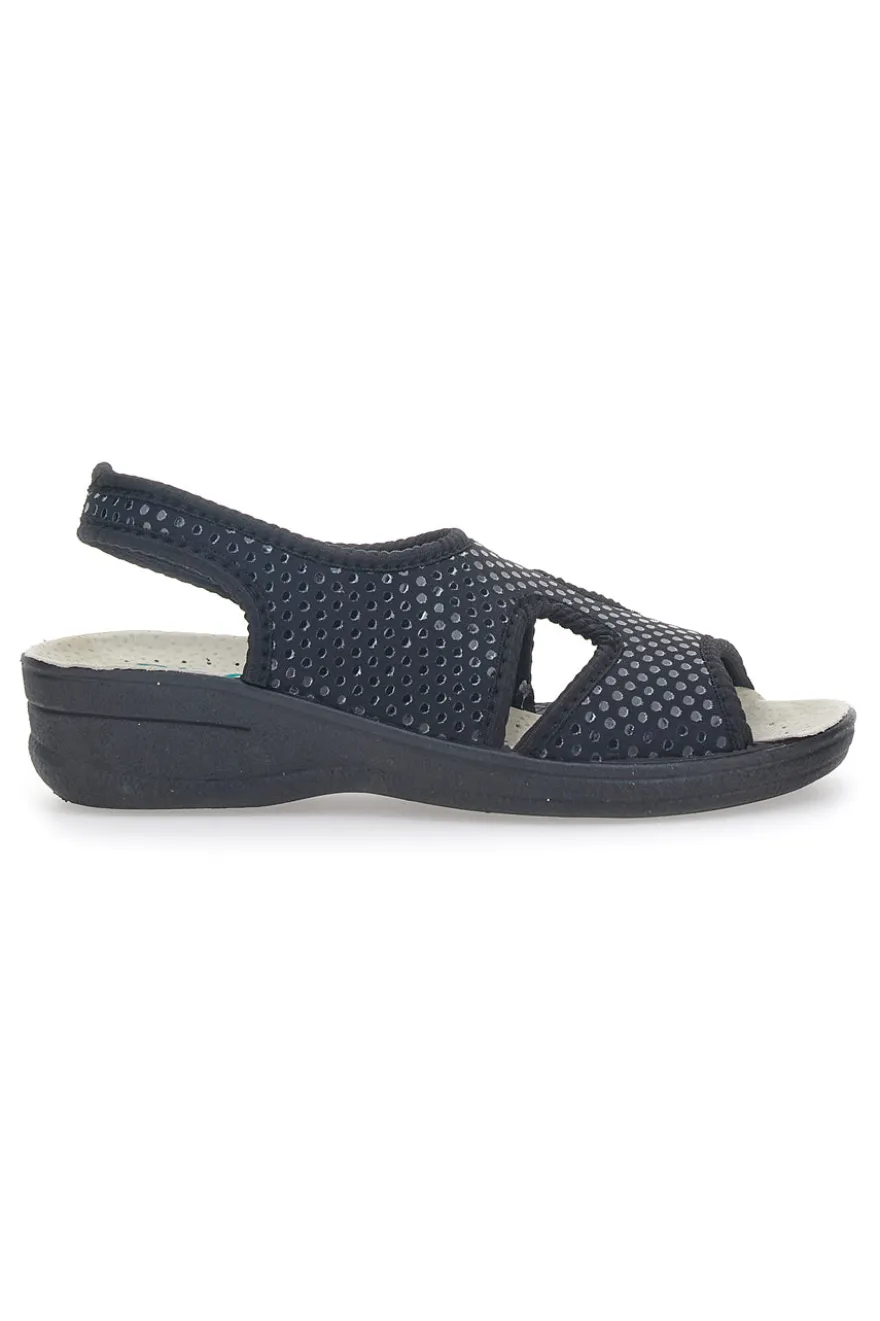 Schwarze Sandalen, hergestellt in Italien, mit Bio Up 1321-Lederfußbett