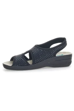 Schwarze Sandalen, hergestellt in Italien, mit Bio Up 1321-Lederfußbett