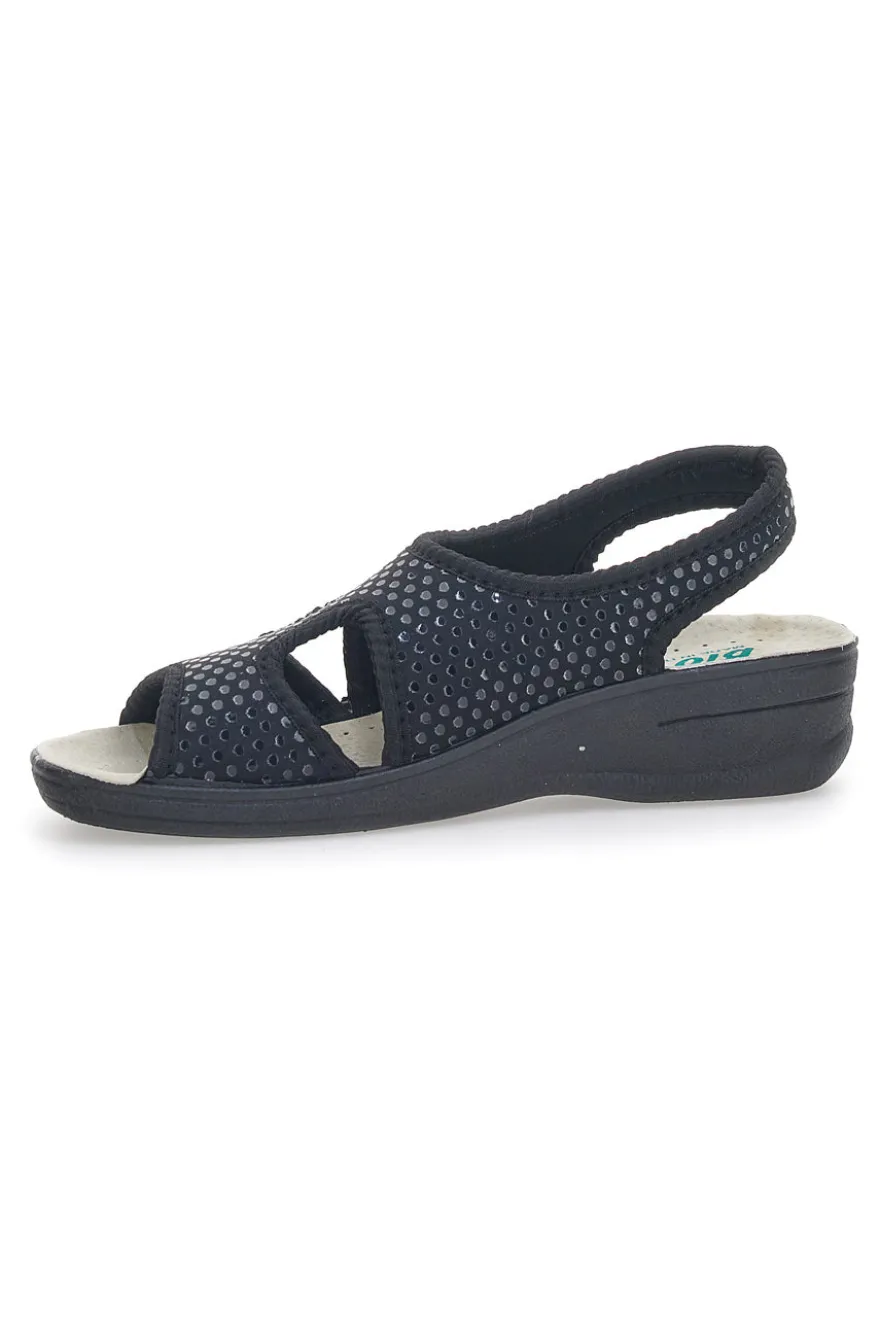 Schwarze Sandalen, hergestellt in Italien, mit Bio Up 1321-Lederfußbett