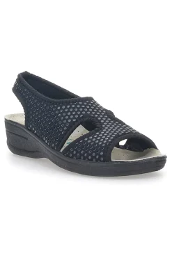 Schwarze Sandalen, hergestellt in Italien, mit Bio Up 1321-Lederfußbett