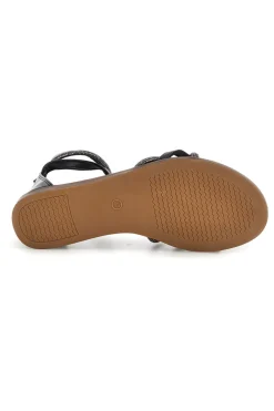 Schwarze Sandalen mit hohen Riemen und geflochtenen Bändern Café kosten RH6