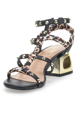 Schwarze Sandalen mit mittlerem Absatz The First 652