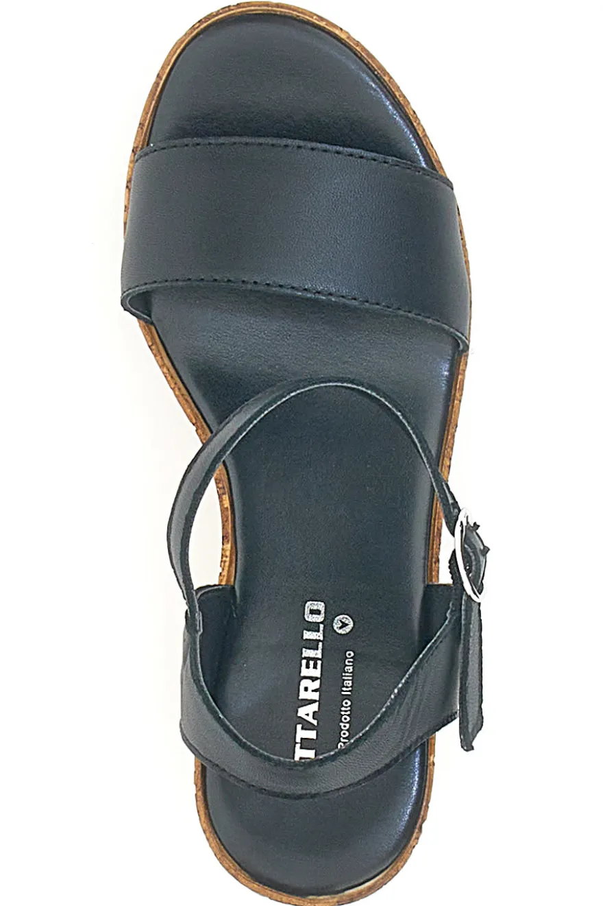 Schwarze Sandalen mit Obermaterial aus Leder und Keilabsatz PITTARELLO 34723002