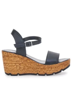 Schwarze Sandalen mit Obermaterial aus Leder und Keilabsatz PITTARELLO 34723002