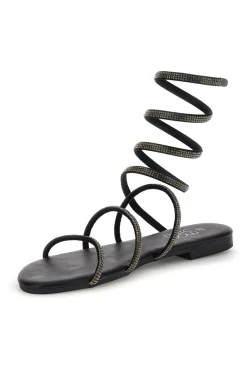 Schwarze Sandalen mit Strasssteinen Mon dieu PRE9300