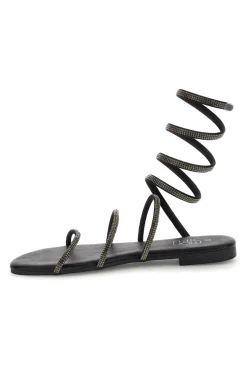 Schwarze Sandalen mit Strasssteinen Mon dieu PRE9300