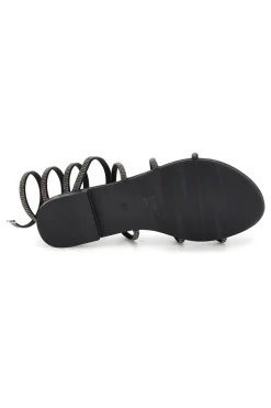 Schwarze Sandalen mit Strasssteinen Mon dieu PRE9300
