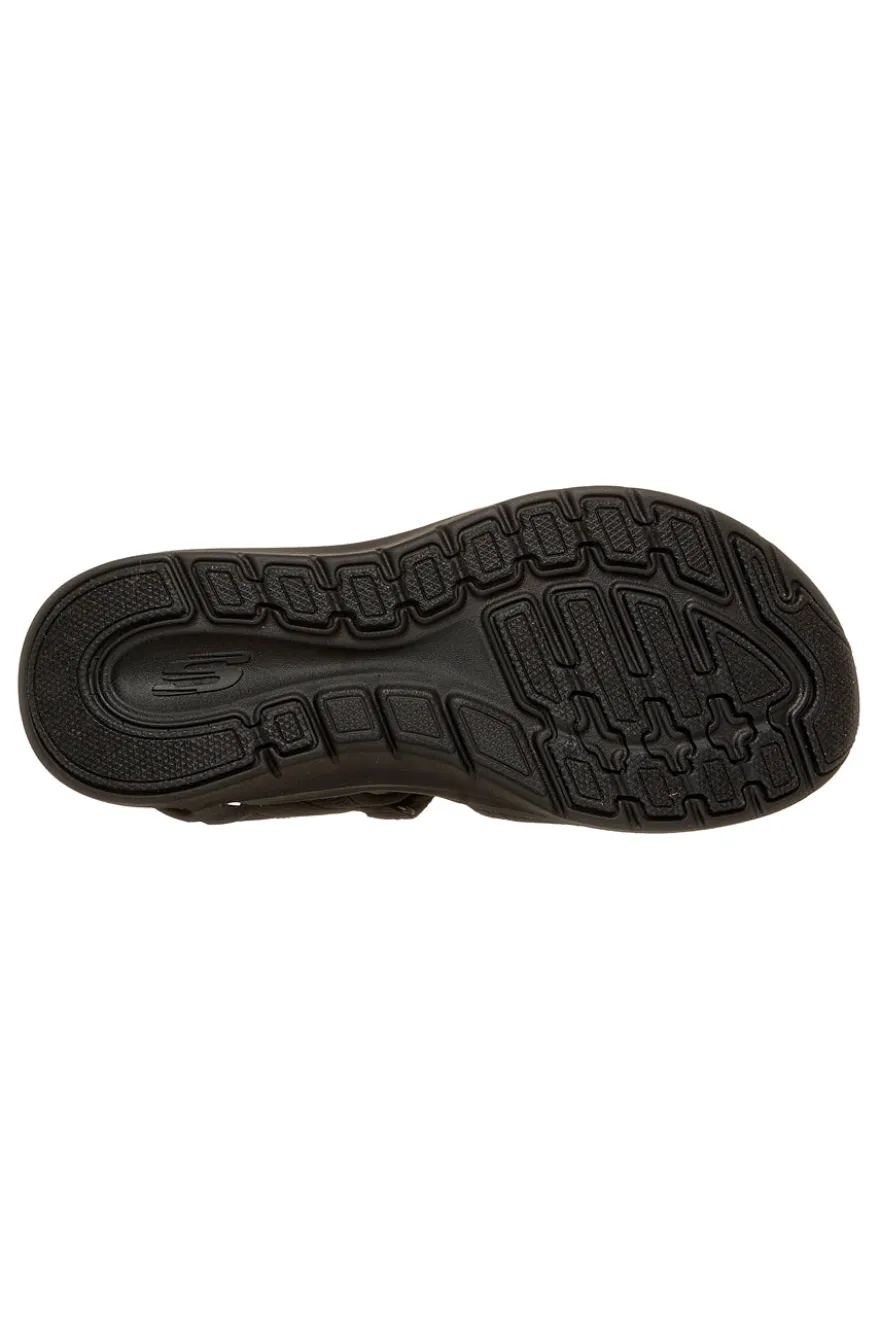 Schwarze Sandalen mit verstellbaren Kreuzriemen Skechers ARCH FIT 2.0 SANDAL FEELIN' BRIGHT