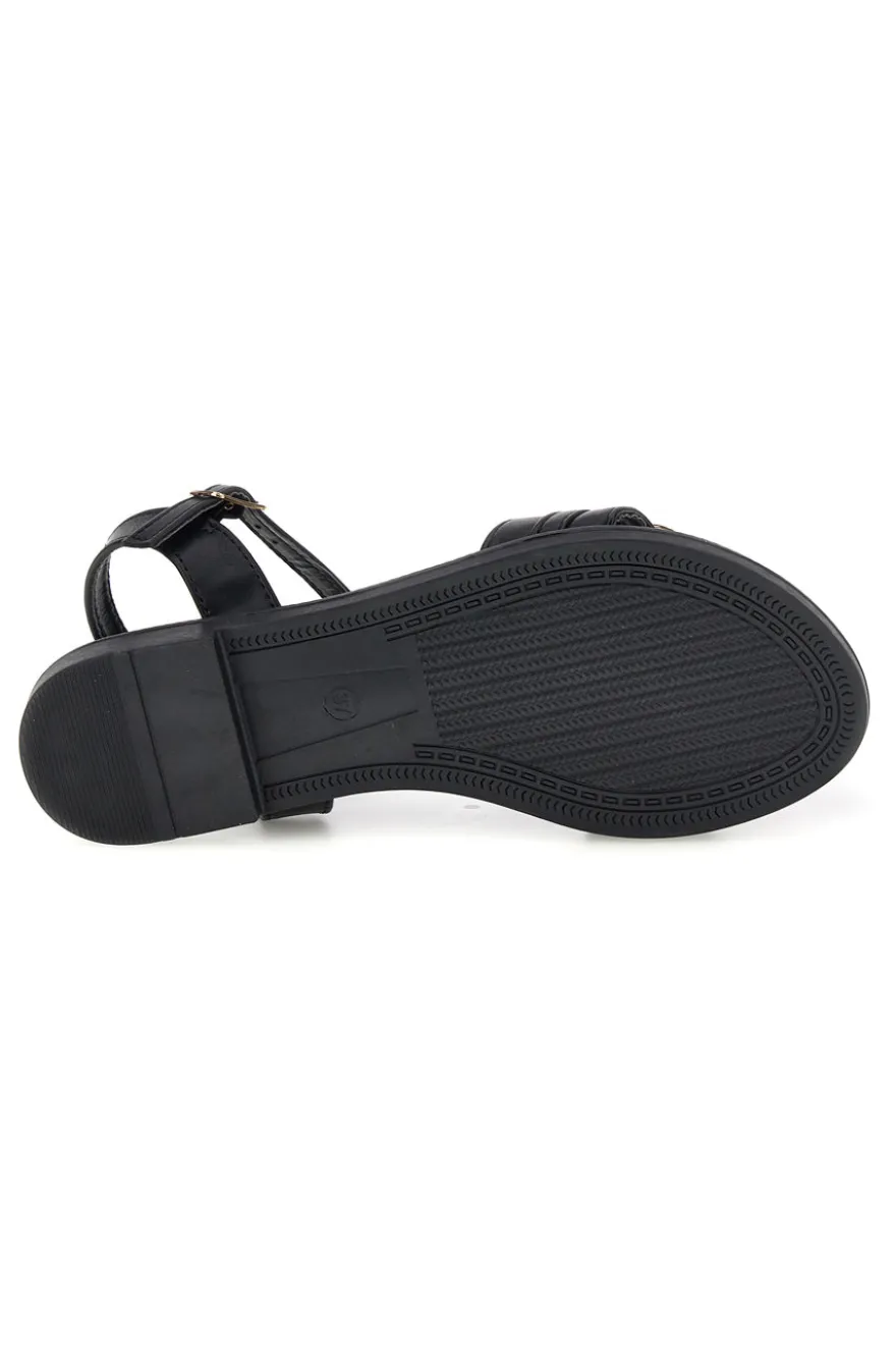 Schwarze Sandalen mit Zierkette Mon dieu PRE5384